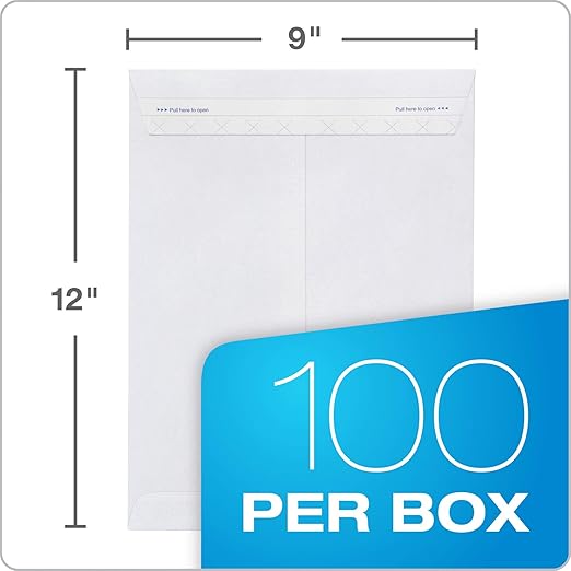 Columbian 9 x 12 Security Envelopes,100/Box,9 x 12 Inches,Release & Seal Self Seal,SimplySafe Tamper Evident Pull Strip,White (COLO930),(Pack of 5)