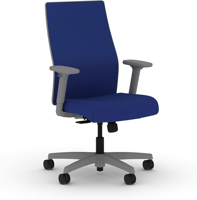 HON Ignition 2.0 Ergonomic Office Chair, Lumbar Support, Desk Chair, Cobalt | Ergonomic office desk chair with lumbar support, adjustable arms, office decor, workstation comfort for focused productivity