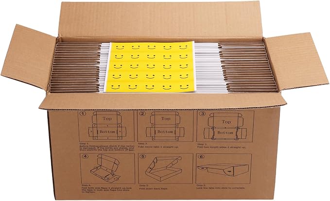 HORLIMER 9x9x4 inches Shipping Boxes Set of 25, White Corrugated Cardboard Box Literature Mailer