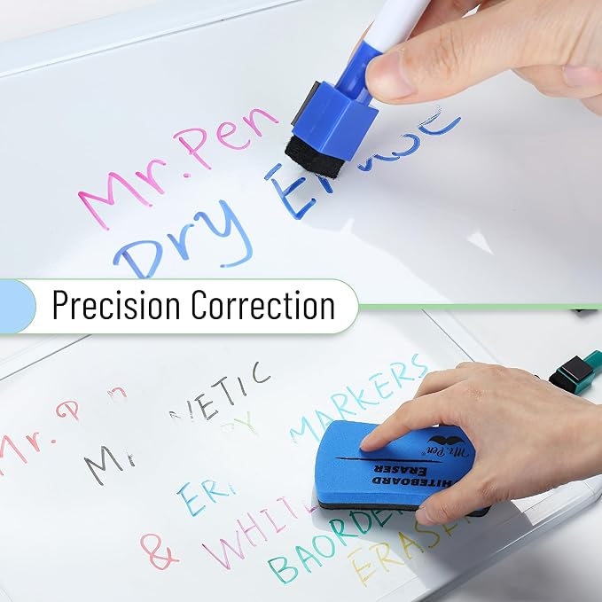Mr. Pen- Magnetic Dry Erase Markers, 16 Pack with Eraser, Magnet, Fine Tip Dry Erase Pens