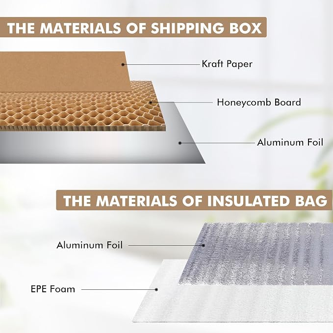 10 Pack Insulated Shipping Boxes with Aluminum Foil Insulated Bag | Shipping Frozen Food Cold Shipping Boxes Large Foil Cooler Carton Moving Kits for Mailing Packing