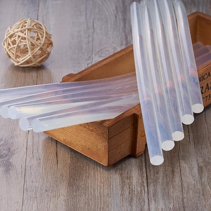 50 PCS Mini Round Hot Glue Sticks - 8 x 0.28-Inch Clear Compatible Glue Gun Sticks - Dual Temperature
