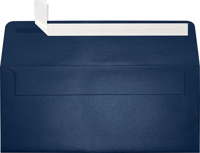 LUXPaper #10 Business Envelopes | Peel & Press | 4 1/8" x 9 1/2" | Lapis Metallic | 81lb. Text | 500 Qty