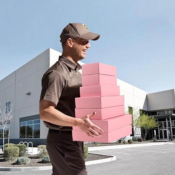 FORBFAN 9x6x4 Pink Shipping Boxes 30 Pack, Mailer Boxes for Packaging Small Business, Cardboard Boxes for Shipping Moving Mailing