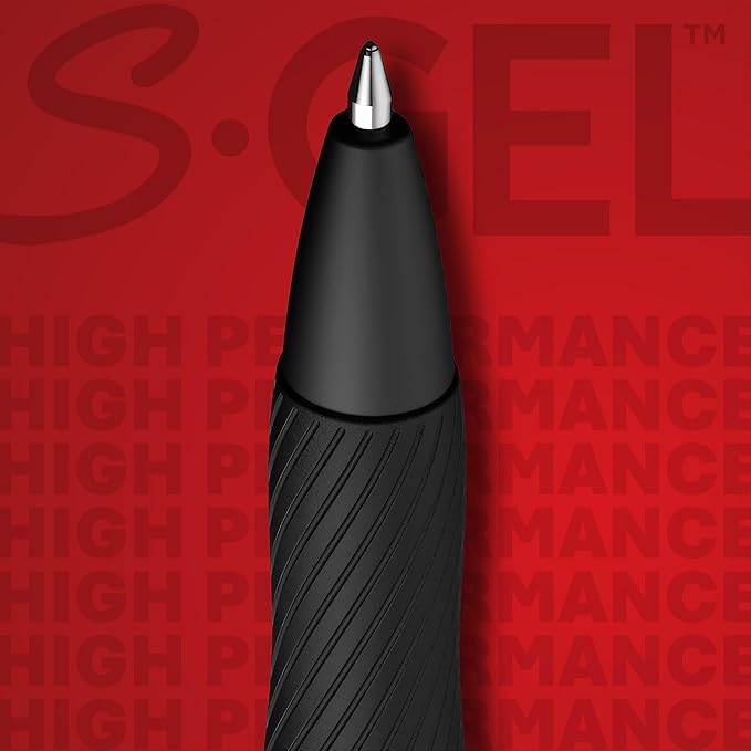 Sharpie S-Gel Gel Pens, Black Barrel, Medium Point (0.7mm), Black Gel Ink Pens, 12 Count - Home, Office, School, Journaling, Writing, Note-Taking, Teacher Supplies