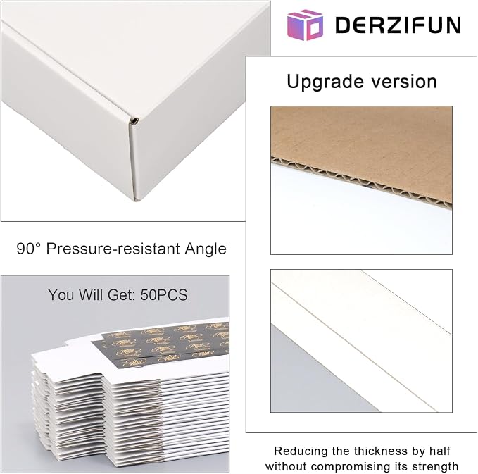 50 Pack 6"x6"x2" White Small Shipping Boxes for Packaging Small Business | Corrugated Cardboard Mailer Boxes, Small Boxes for Shipping, Jewelry Mailing