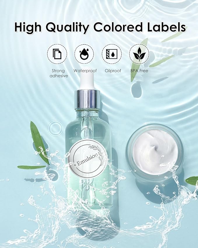 2 Inch (50.8mm x 50.8mm) Round Thermal Sticker Labels, Self-Adhesive Circle Direct Thermal Label, Multi-Purpose Roll Sticker for DIY Logo Design, QR Code, Name Tag, Roll of 500 Labels, White