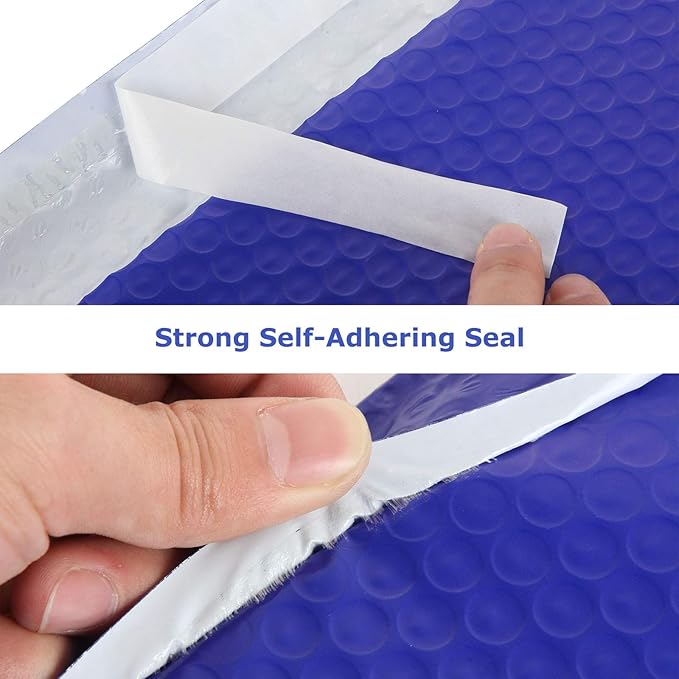Poly Bubble Mailers 10x13 inch Mailing Envelopes Bubble Padded Waterproof Self Seal Padded Envelopes with Strong Self-Adhering Pack of 25 (Blue)