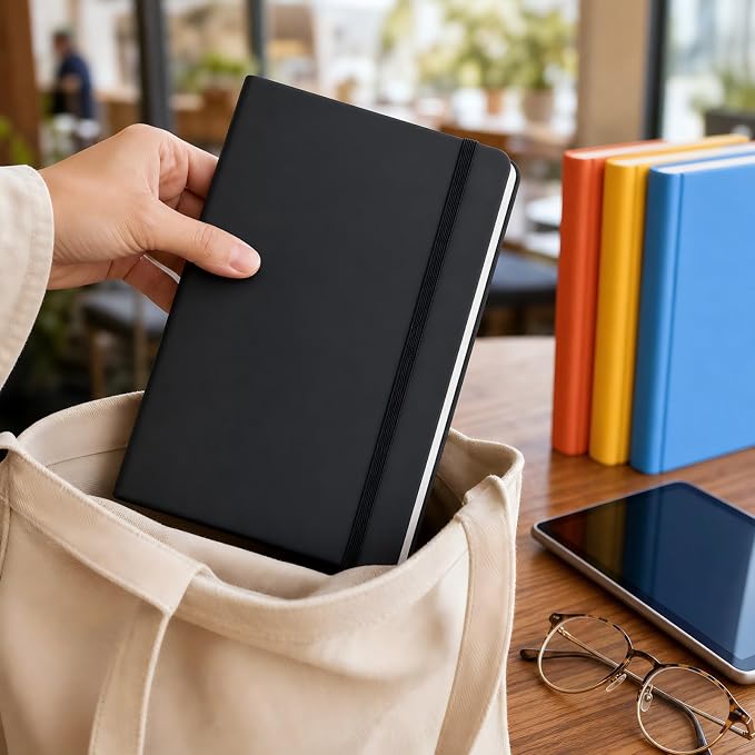 Hardcover-Journal-Notebooks, A5 Lined Journals Notebook for Writing 200 Pages, 8.2 x 5.5 inch, Classic Ruled Notebooks for Work/Travel/College (Red- 1 Pack)