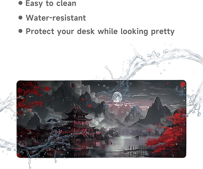 Desk Mat Mouse Pad Gaming Desk Pad XL Large Mouse Mat Office Decor Accessories (Full Moon)