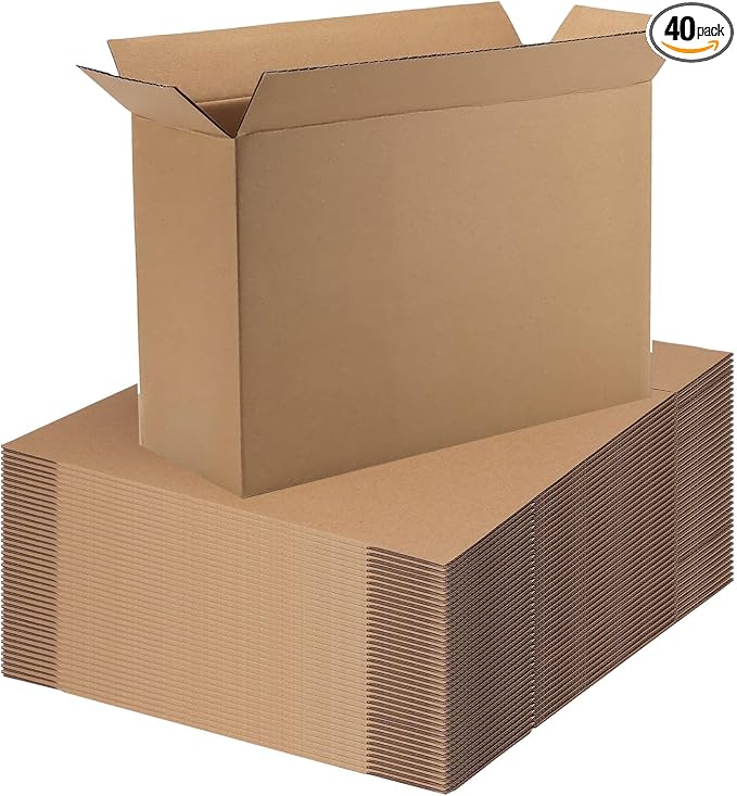 12x9x4 Shipping Boxes Set of 40, Brown Kraft Corrugated Cardboard Small Boxes Mailers for Business Packaging Box
