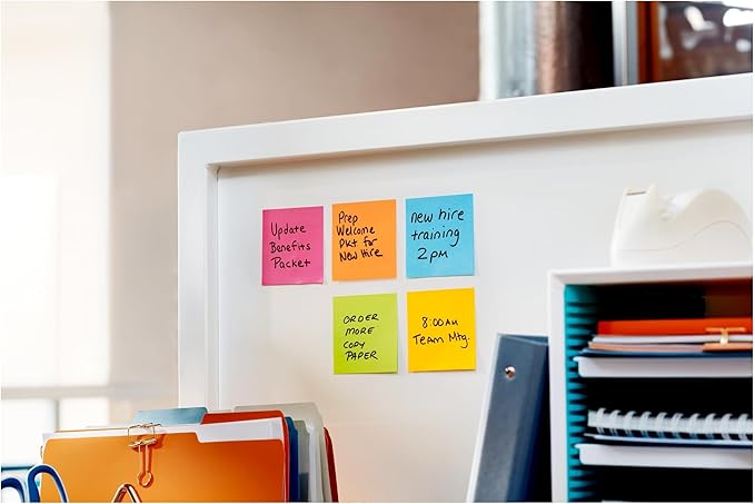 Post-it Super Sticky Notes, 3 x 3 in | Energy Boost Collection | For Organization | 24 Pads, Pack of 8