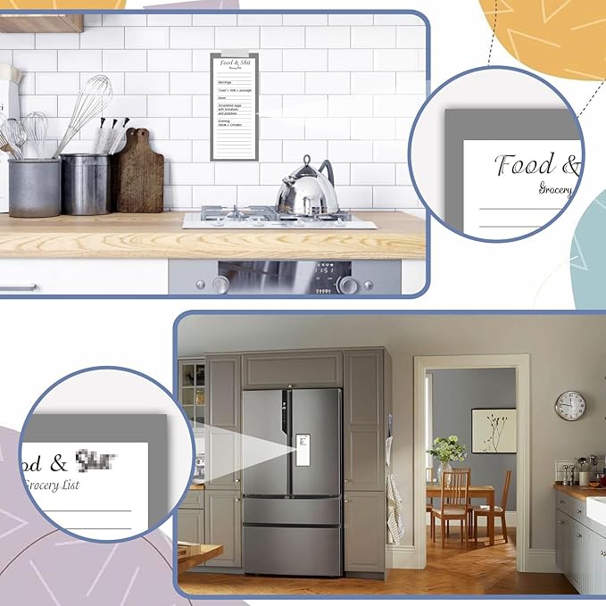 Utron 2 Pack Magnetic Notepads for Refrigerator, 100 Pages/BookGrocery List Magnet Pad for Fridge, Design Magnetic Grocery List Pad for Fridge, Grocery List Notepad, to-Do Memos, List(8 x 20.3cm)