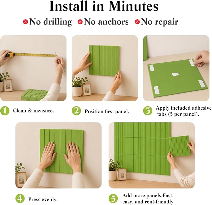 36" x24" Large Felt Bulletin Board, Bold-Stripe 6-Pack Cork Boards | Fabric Bulletin Board with 30 Adhesive Tabs, 30 Pushpins, Felt Wall Tiles for Office Push Pin Board Felt Board,Matcha Green | Fabric Bulletin Board with 30 Adhesive Tabs, 30 Pushpins,...