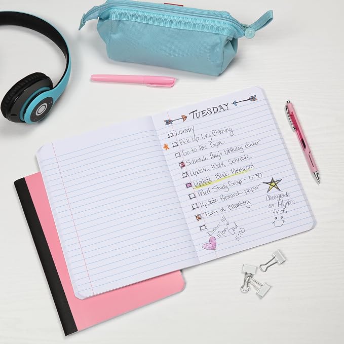Oxford Composition Notebooks, Cover Colors Vary, Wide Ruled Paper, 9-3/4 x 7-1/2 Inch School Journals, Assorted Pastel Covers, 100 Sheets per Book (1002519), 3 Count (Pack of 8)