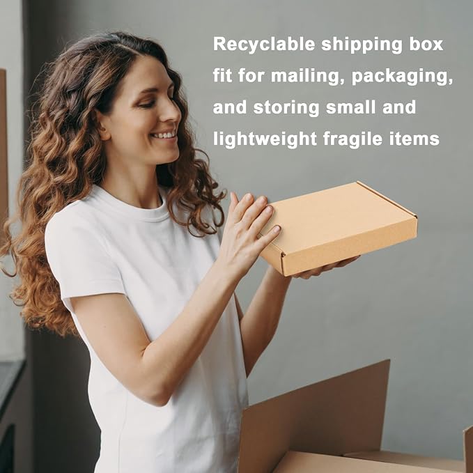 MEBRUDY 7x5x1 Inches Shipping Boxes Pack of 25, Small Corrugated Cardboard Box for Mailing Mailer Packing, Brown