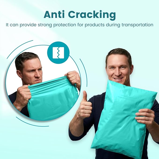 Metronic Poly Mailers 14x19 400 Pack, Heavy Duty Shipping Bags Bulk Self Seal Waterproof Tear Resistant Large Mailing Envelopes, Packaging bags for Small Business, Boutique, Clothing, Teal