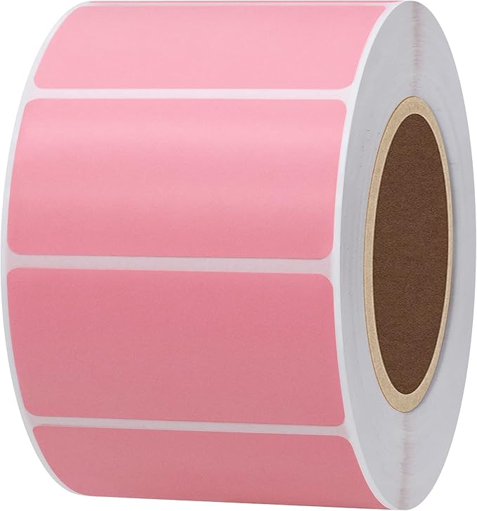 Hybsk 2x1 inch Color Direct Thermal Labels for Shipping, Barcodes, Address, Compatible with Rollo Label Printer & Zebra Desktop Printers (2"x1",Pink)