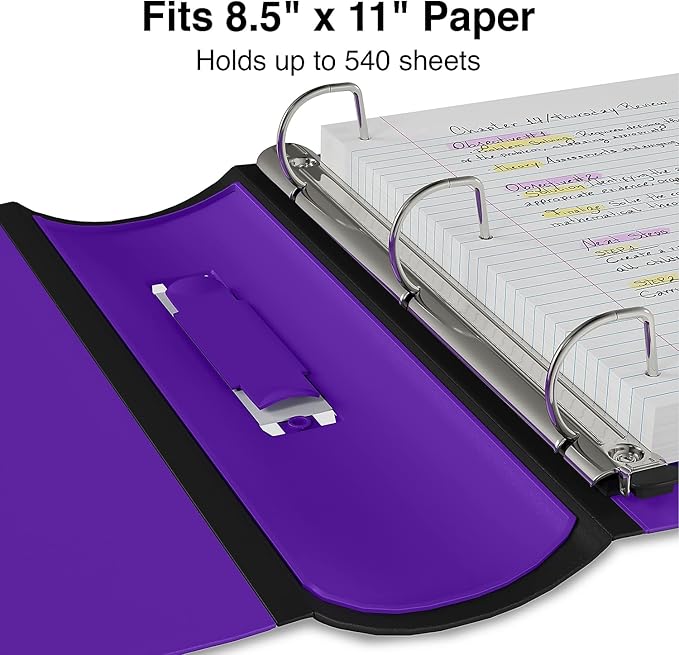 Staples Better 2-Inch 3-Ring Binder, Purple – Heavy-Duty Binder for School & Office Storage