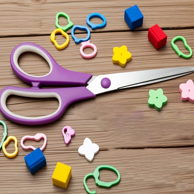 Purple Scissors for Office School Home Craft Sewing Fabric 8 Inch (2 Pack) | All Purpose, Stainless Steel, Purple