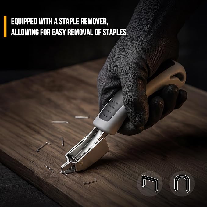 Staple Gun - LUFF 3 in 1 Heavy Duty Stapler Gun with Staple Remover and 3000 Staples for Upholstery, Manual Brad Nailer Power Adjustment Stapler Gun for Wood, Decoration, Crafts DIY