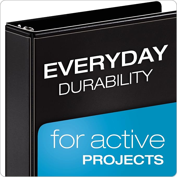 Cardinal Nonstick Round -Ring Vue Binders (CRD67425), Black, 2-Inch (67425) (Pack of 6)
