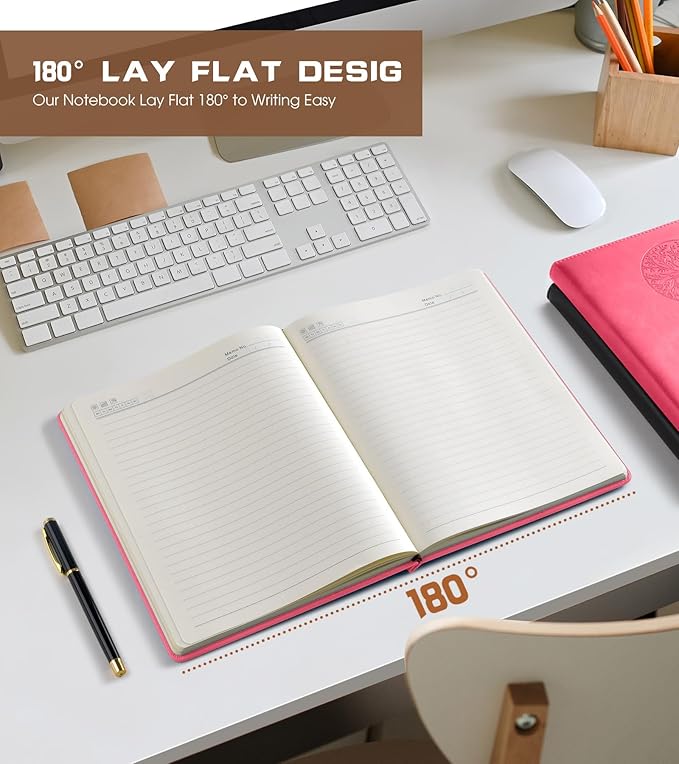 Lined Journal Notebook for Women Men,256 Pages B5 Large Hardcover Leather Journals for Writing,Travel,Business,Work & School,College Ruled Notebooks for Note Taking,Diary Notepad 7.8"×10.2"