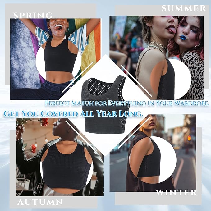 LGBT UNICORNS Chest Binder, Pullover Design Binder Trans, Moisture-Wicking, with 1PC Fragrance Card & 1PC Sticker, Black