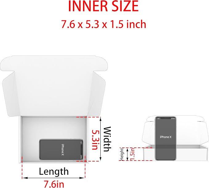 8x5.5x1.6 Shipping Boxes Pink Mailer Corrugated Cardboard Box(25pcs) | for Packaging, Literature, Packing, Mailing, Storage, Small Business, Moving, Gift, Supplies, Quick Fold, Tab Locking