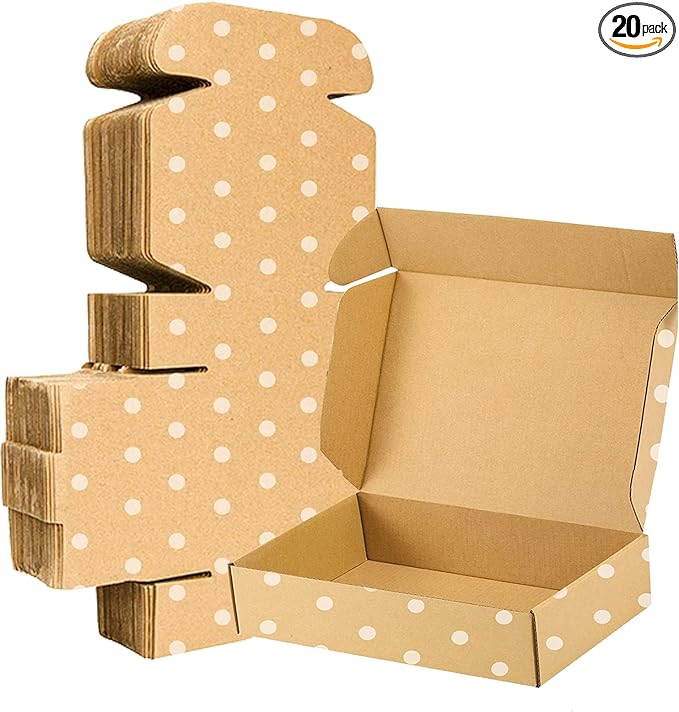25 Pack Brown Corrugated Cardboard Mailer Boxes - Medium Mailing Boxes for Packaging, Shipping, Gift & Craft Packing, Recyclable (9" x 6" x 2")
