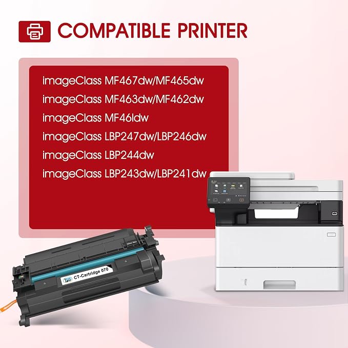 070 Black Toner Cartridge for Canon MF465dw 070 070H Toner CRG070 CRG-070 | Compatible for Canon 070H ImageCLASS MF465dw MF462DW LBP247dw LBP240 LBP246dw MF460 MF462 LBP247 LBP246 Printer Ink