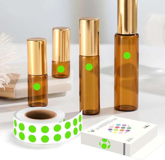 PARLAIM 1/4 Inch Circle Sticker Labels,1000 Stickers Round Color Coding Circle Dots Stickers, Adhesive Roll Dot Label for Inventory Organize, File Classification (Light Green)