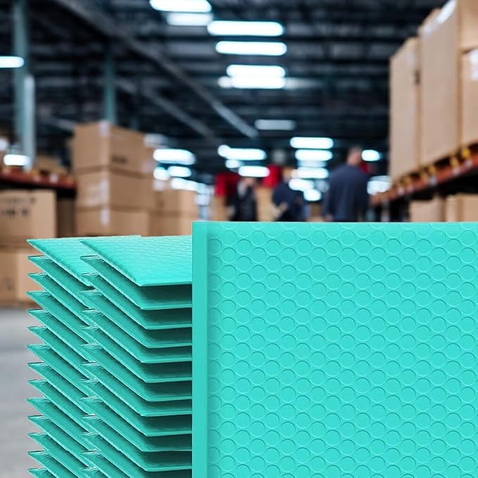 iMBAPrice 100-Pack #6 (12.5" x 19") Premium Hot Teal Color Self Seal Poly Bubble Mailers Padded Shipping Envelopes (Total 100 Bags)