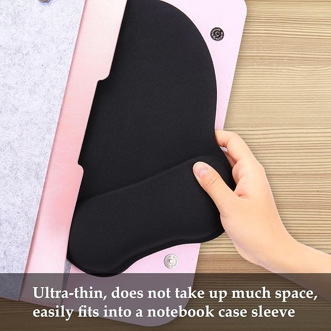 EooCoo Ergonomic Mouse Pad with Wrist Support, Mousepad with Memory Foam Wrist Rest and Non-Slip Base for Computer, Cafe, Home & Office, 9.64 x 8.26 in Office Desk Accessories