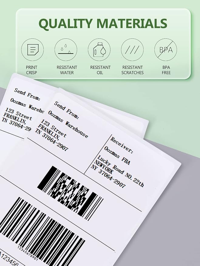 DK-1241 Replace for Brother QL-1110NWB Labels 4x6 for QL-1100 QL-1050 | QL-1050N QL-1060N Paper, Large Shipping Address Thermal Labels, 200/ Roll, Die-Cut Paper, 102mm x 152mm, 6-Rolls with 1 Frame