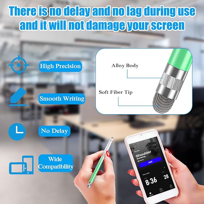 Bopomofo 3PCS Stylus Pen for Touchscreen,High Sensitivity & Precision | Metal Barrel,Fiber Tip,No Charging,Compatible with iPhone iPad Android Microsoft Surface Nintendo Switch Touch Screen