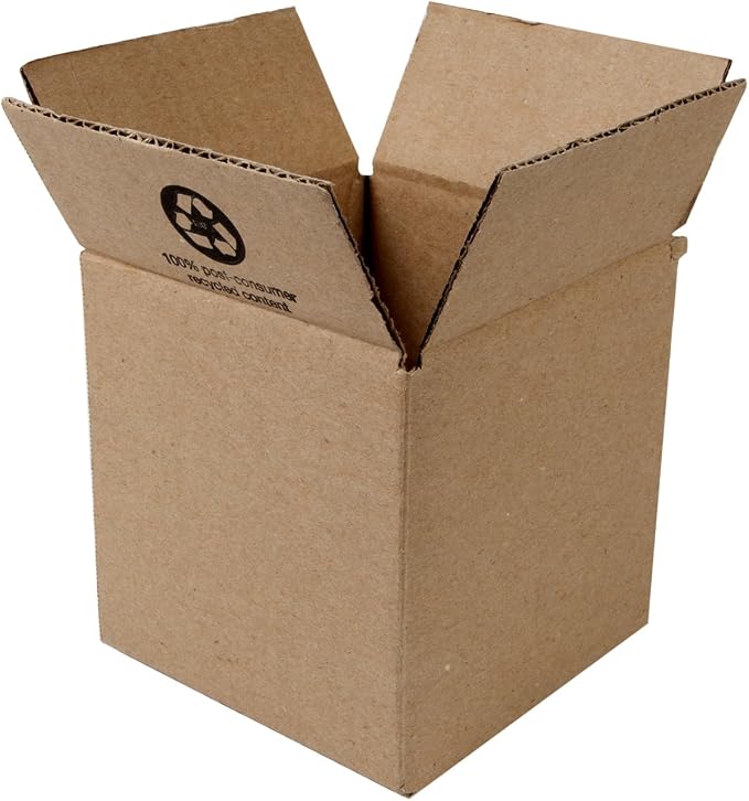 Duck Brand Kraft Corrugated Shipping Boxes, 6" x 6" x 6", Brown, 12-Pack (394540)
