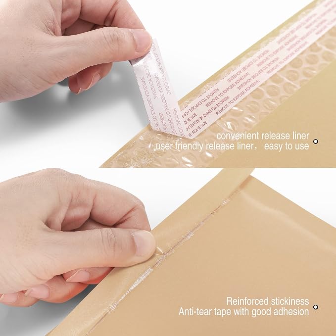 METRONIC Kraft Bubble Mailers 6x10" Padded Envelopes Brown 50 Pack Seal | Usable Size 6x9",Mailing Packaging Bags,Waterproof,Tear-Resistant,Cushioning for Small Business,Bulk Mailers,Accessories