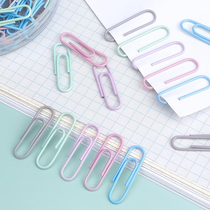 Tamaki 500 PCS Paper Clips, Medium Size Colored Papers Clips, Colored Clip for Paper Work Office School and Personal Use