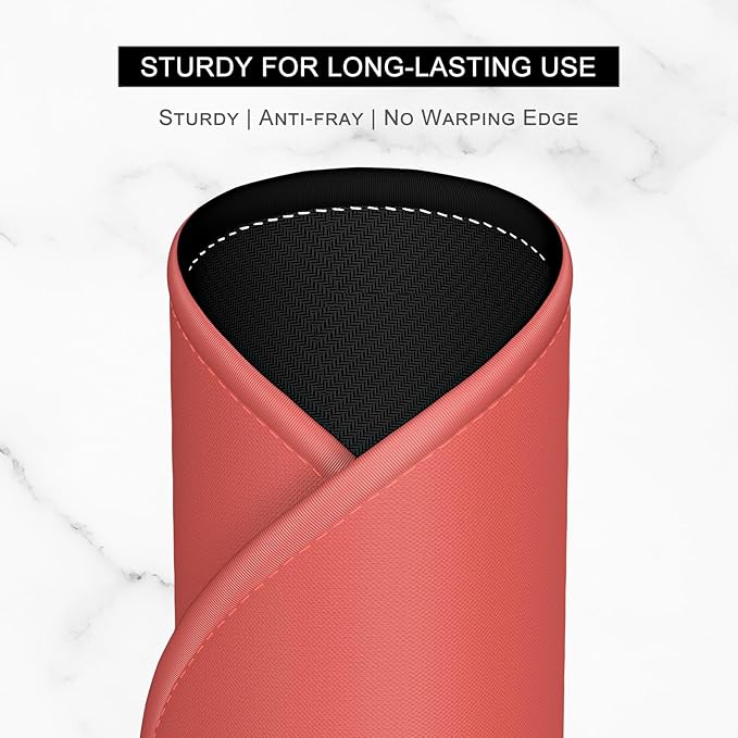 Hsurbtra Mouse Pad, Premium-Textured Small Round Mousepad 8.7 x 8.7 Inch Bright Red, Stitched Edge Anti-Slip Waterproof Rubber Pretty Cute Computer Mat for Office Home Gaming Laptop Men Women Kids