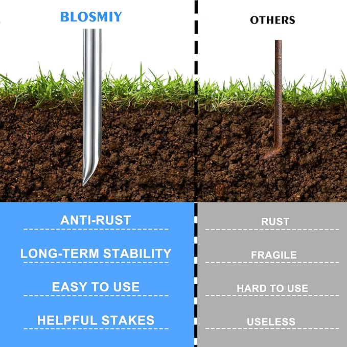 Landscape Staples, 100 Pack 8 Inch Heavy-Duty Garden Stakes | Rust-Resistant Galvanized Steel, Bend-Resistant, Strong Holding Power, for Artificial Turf, Landscape Fabric and Fencing