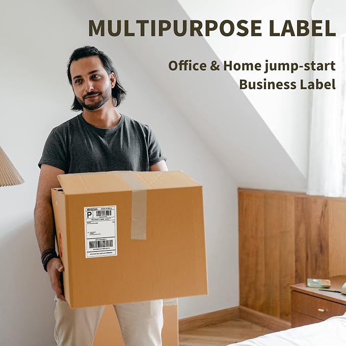 L LIKED 4x6 Direct Thermal Labels, 500pcs Perforated Fanfold, Compatible Zebra & Rollo Printers | BPA Free, Clear Printing, Perforated, Strong Adhesive, Compatible with Zebra & Rollo Printers
