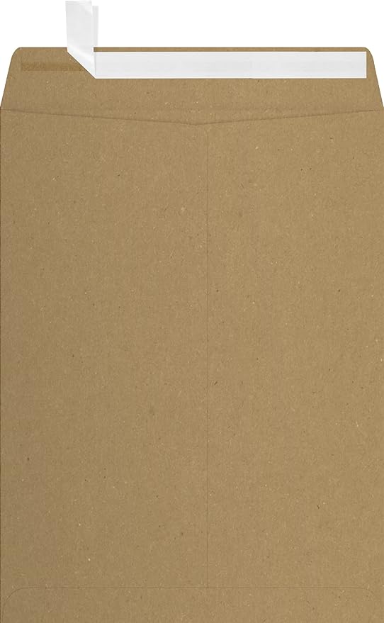 LUXPaper 9 x 12 Open End Envelopes | Peel & Press | Grocery Bag Brown | 70lb. Text | 250 Qty