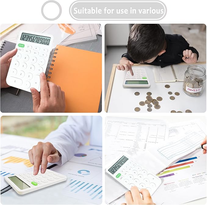 VEWINGL Standard Calculator, 12 Digit Large Display Desktop Calculator with Big Buttons for Office, School, Home & Business