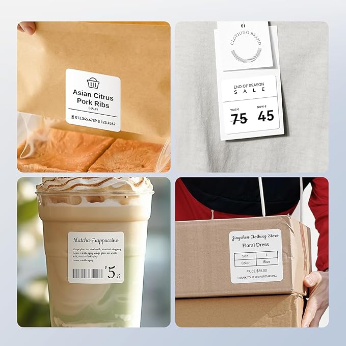 NIIMBOT 3 Rolls Set Label for B1/B21/B3S Label Printer, 1.57" x 1.18" (40×30 mm),Waterproof Labels for Mason Jar/Pantry Kitchen Organization (White