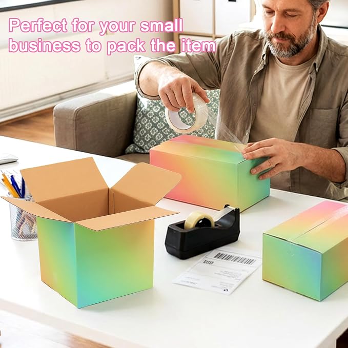 9x6x4 Shipping Boxes Medium Set of 30, Gradient Corrugated Cardboard Box, Mailing Boxes for Packaging Small Business
