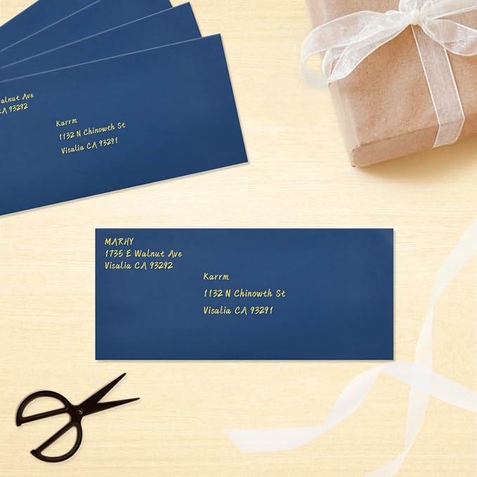 200 Pack #10 Business Envelopes, Navy Blue Standard Envelopes Self Seal, Letter Size Mailing Envelopes for Checks Letters Invoices Statements Birthday Graduation Wedding,4 1/8 x 9 1/2 Inch
