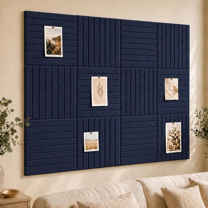 Stripe Felt Bulletin Board Tiles, Cork Board Alternative 24 x 36 in | 0.35 in modular felt wall tiles for notes, photos, schedules, reminders in offices, classrooms, home and office workspaces