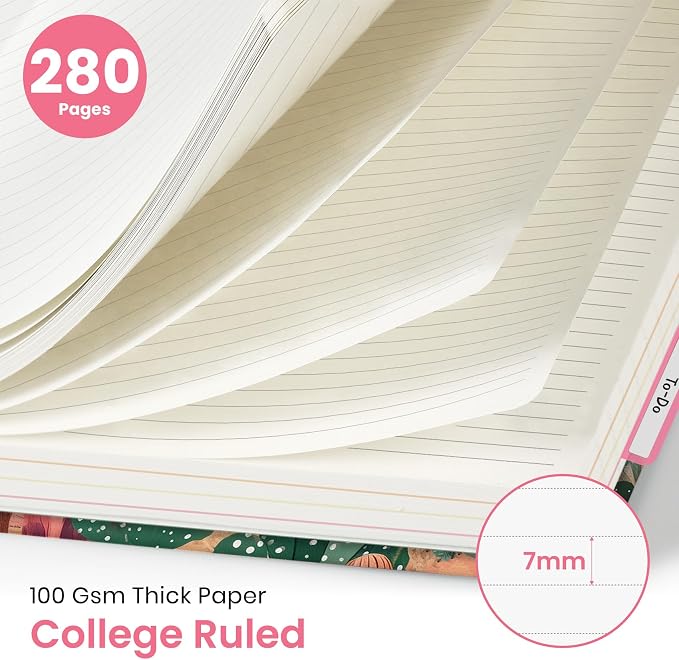 Spiral Notebooks for Work 5 Subject Notebook with Removable Dividers | Aesthetic Hardcover Journal for Women 8.5" x 11" College Ruled 280 Pages Journal for School & Note Taking, Sunset Arroyo