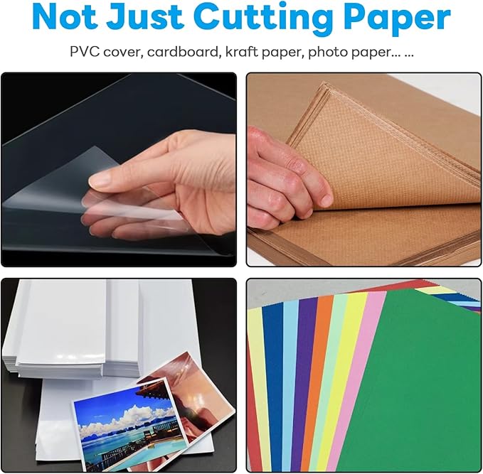 AstraLoom Professional Paper Cutter: All-Metal Body, Precisely Cuts 12 Sheets of A4 Paper at Once, Includes Safety Lock & Corner Rounder